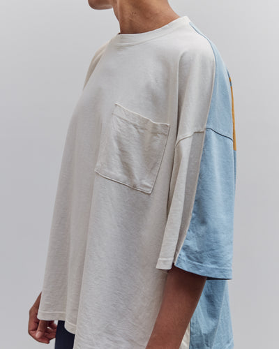 Jersey 2Tones Big Pocket T (Bone), Ecru X Sax
