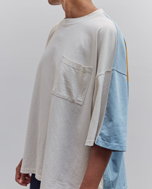 Jersey 2Tones Big Pocket T (Bone), Ecru X Sax
