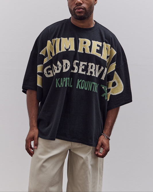 Kapital Jersey Huge-T (Denim Repair) Unisex, Black