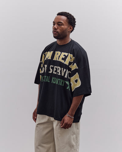 Kapital Jersey Huge-T (Denim Repair) Unisex, Black