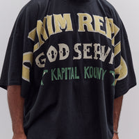 Kapital Jersey Huge-T (Denim Repair) Unisex, Black