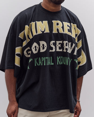 Kapital Jersey Huge-T (Denim Repair) Unisex, Black