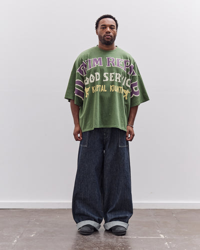 Kapital Jersey Huge-T (Denim Repair) Unisex, Green