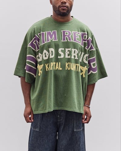 Kapital Jersey Huge-T (Denim Repair) Unisex, Green