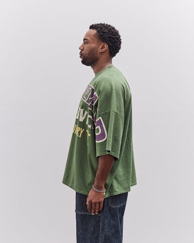 Kapital Jersey Huge-T (Denim Repair) Unisex, Green