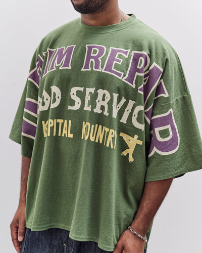 Kapital Jersey Huge-T (Denim Repair) Unisex, Green