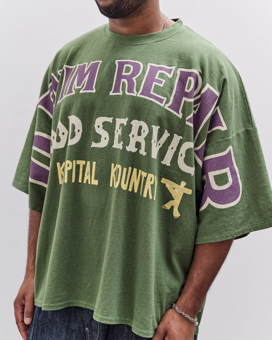 Kapital Jersey Huge-T (Denim Repair) Unisex, Green