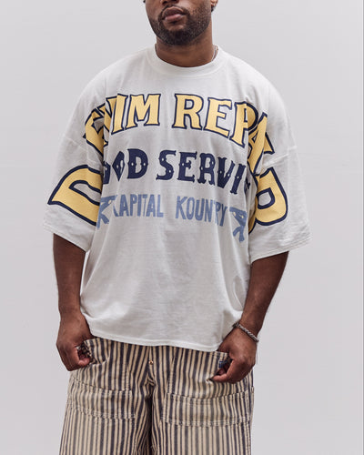 Kapital Jersey Huge-T (Denim Repair) Unisex, White
