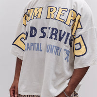 Kapital Jersey Huge-T (Denim Repair) Unisex, White