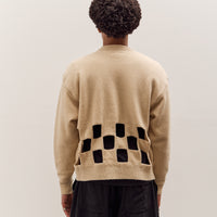 Kapital 7G Wool Windowpane Big Sweater Unisex, Ecru