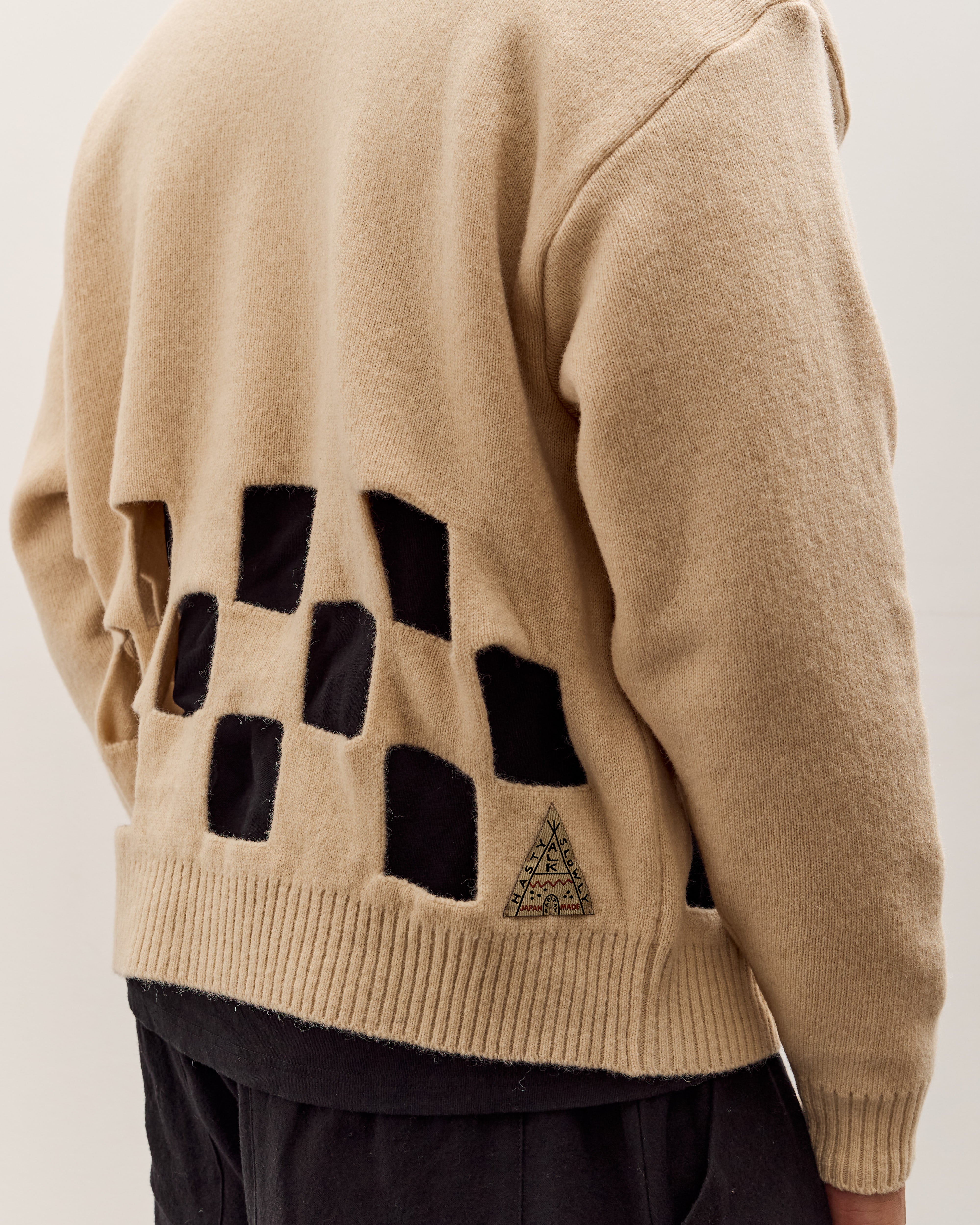 Kapital 7G Wool Windowpane Big Sweater Unisex, Ecru – Glasswing