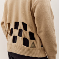 Kapital 7G Wool Windowpane Big Sweater Unisex, Ecru