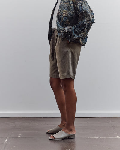 Canvas Easy Short Trouser (Center Pleated), Dark Khaki