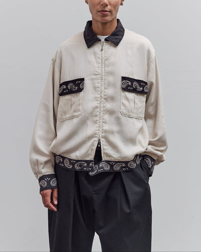 Rayon Twill 2Tones Drizzler Jacket Pecos Paisley, Black