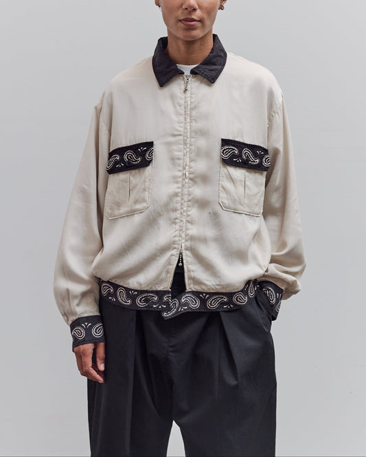 Rayon Twill 2Tones Drizzler Jacket Pecos Paisley, Black