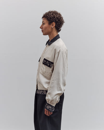 Rayon Twill 2Tones Drizzler Jacket Pecos Paisley, Black