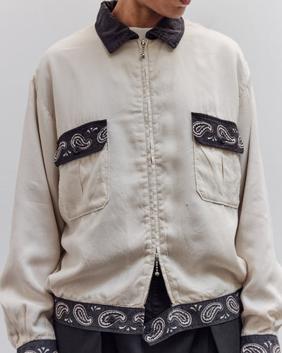 Rayon Twill 2Tones Drizzler Jacket Pecos Paisley, Black