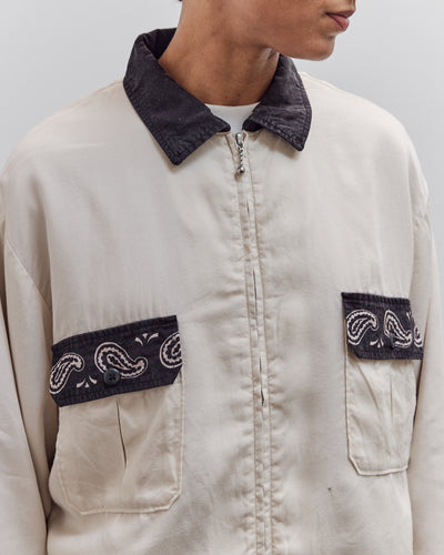 Rayon Twill 2Tones Drizzler Jacket Pecos Paisley, Black