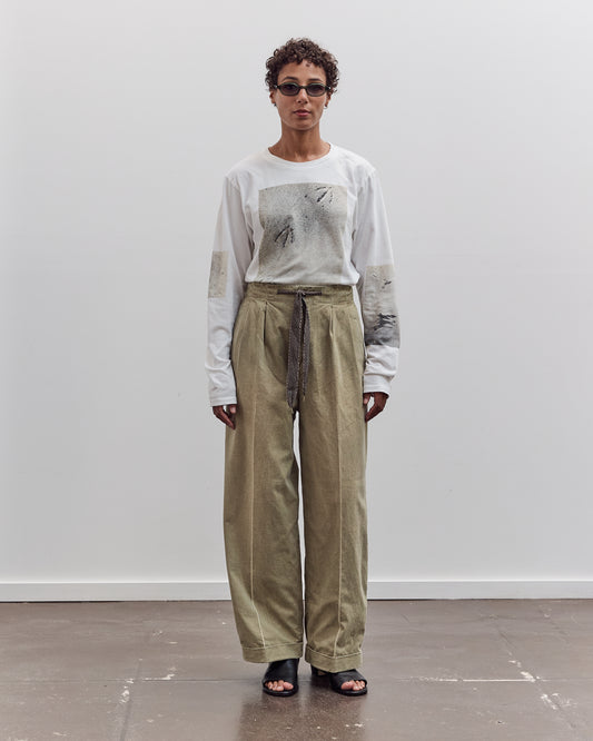 Canvas Easy Trouser (Center Pleated), Light Khaki