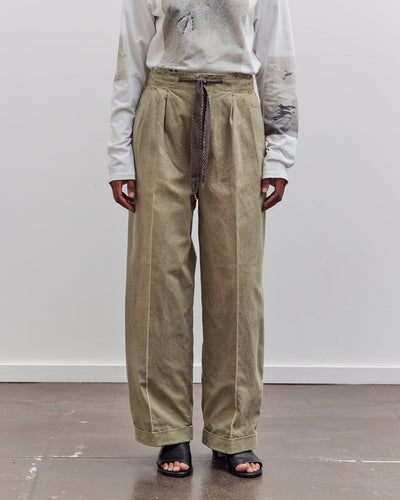 Canvas Easy Trouser (Center Pleated), Light Khaki