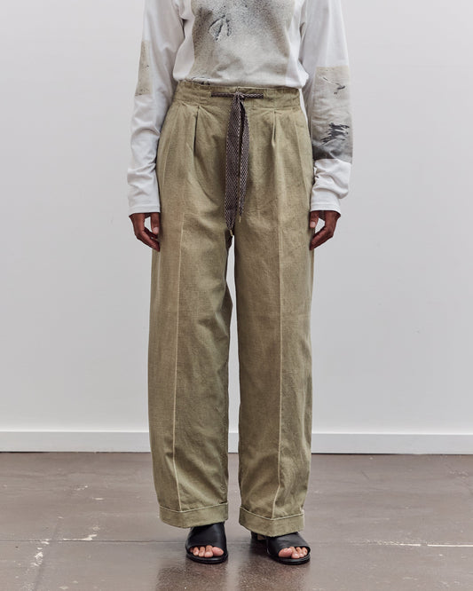 Canvas Easy Trouser (Center Pleated), Light Khaki