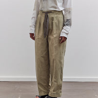 Canvas Easy Trouser (Center Pleated), Light Khaki