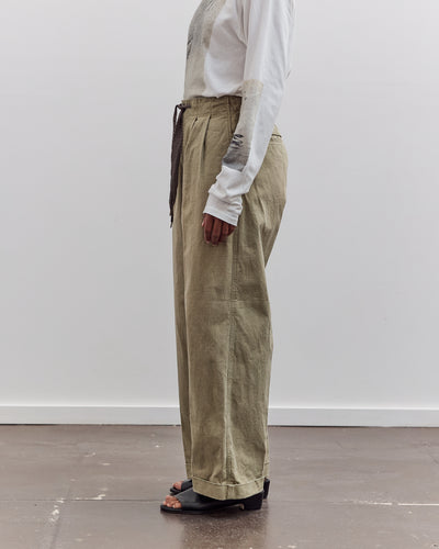 Canvas Easy Trouser (Center Pleated), Light Khaki