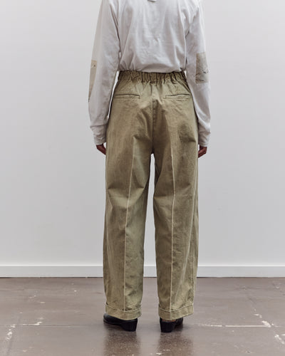 Canvas Easy Trouser (Center Pleated), Light Khaki