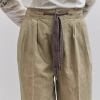 Canvas Easy Trouser (Center Pleated), Light Khaki