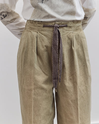 Canvas Easy Trouser (Center Pleated), Light Khaki