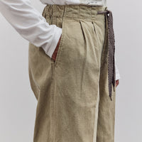 Canvas Easy Trouser (Center Pleated), Light Khaki