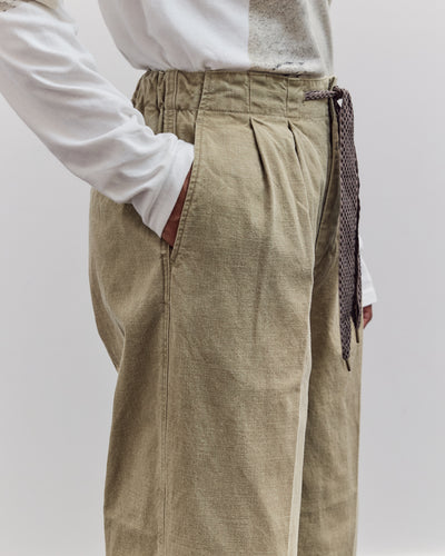 Canvas Easy Trouser (Center Pleated), Light Khaki