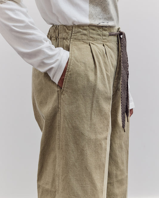 Canvas Easy Trouser (Center Pleated), Light Khaki