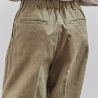 Canvas Easy Trouser (Center Pleated), Light Khaki