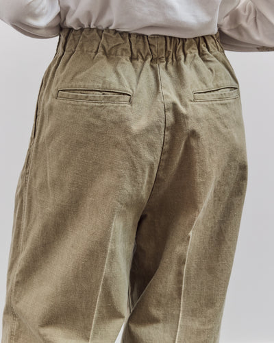 Canvas Easy Trouser (Center Pleated), Light Khaki
