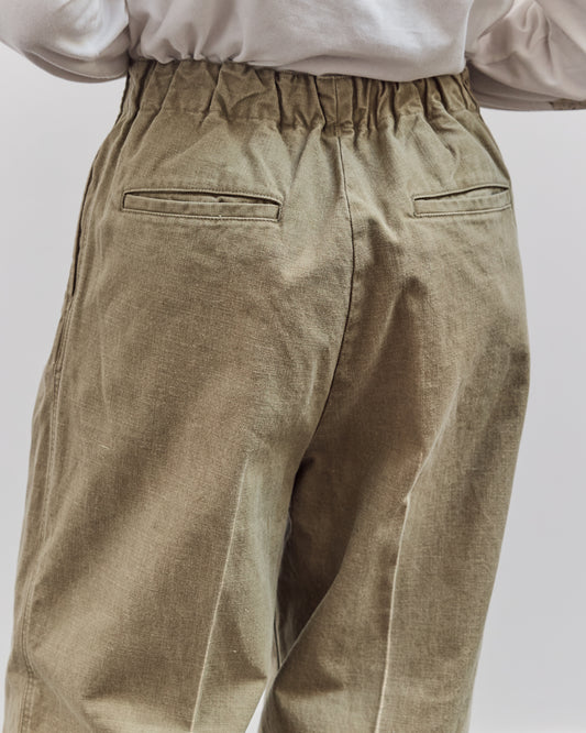Canvas Easy Trouser (Center Pleated), Light Khaki