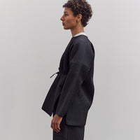 W–R21O7 Long Cross Cardigan, Black Nubi