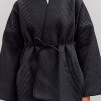 W–R21O7 Long Cross Cardigan, Black Nubi