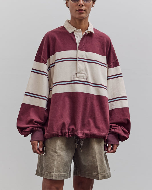 Panel Stripe Jersey Big Rugby, Burgundy