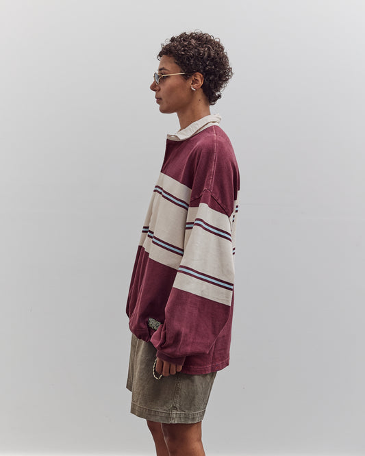 Panel Stripe Jersey Big Rugby, Burgundy