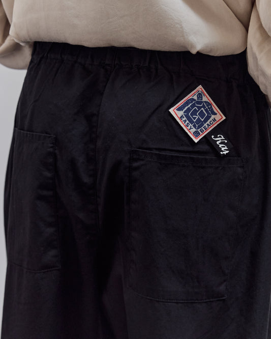 Combed Burberry Cotton Easy Beach Go Pants, Black