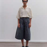 Soft Linen Open Collar Big Shirt, Ecru