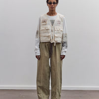 Poplin Fishing Vest, Ecru