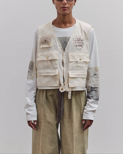 Poplin Fishing Vest, Ecru