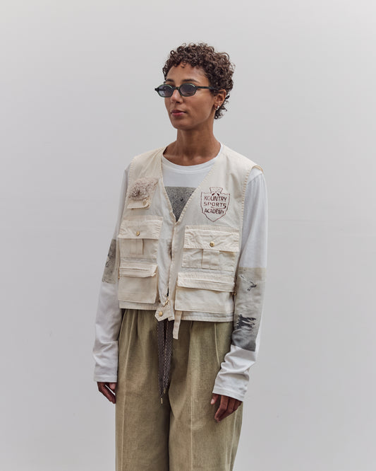 Poplin Fishing Vest, Ecru