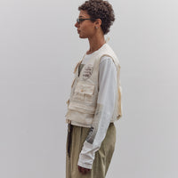 Poplin Fishing Vest, Ecru