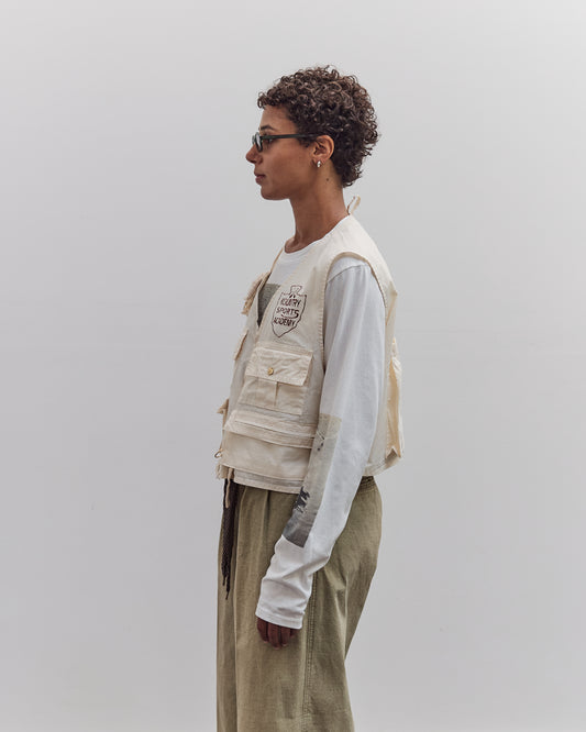 Poplin Fishing Vest, Ecru