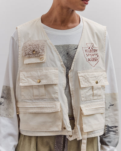 Poplin Fishing Vest, Ecru