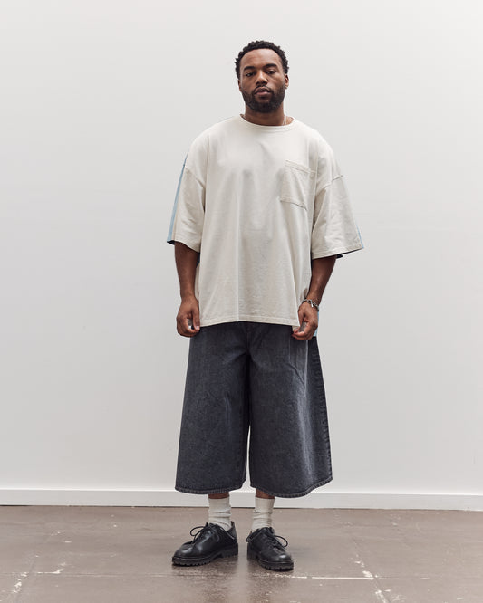 Jersey 2Tones Big Pocket T (Bone) Unisex, Ecru X Sax