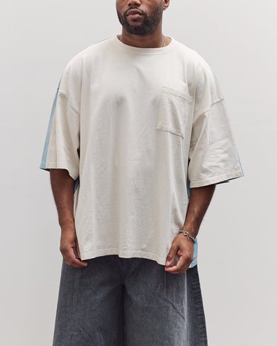 Jersey 2Tones Big Pocket T (Bone) Unisex, Ecru X Sax
